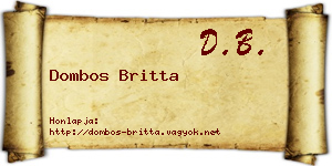 Dombos Britta névjegykártya